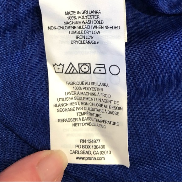 Prana Blue Criss Ross Work Out Tank with Cowl Detail in the Back, Size M - Picture 6 of 6